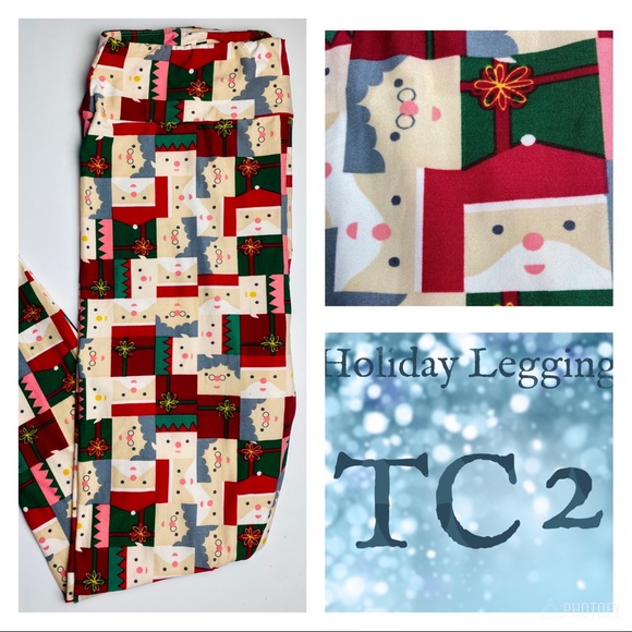 LuLaRoe Pants - LuLaRoe TC2 Adult 18+ Holiday Leggings Faces